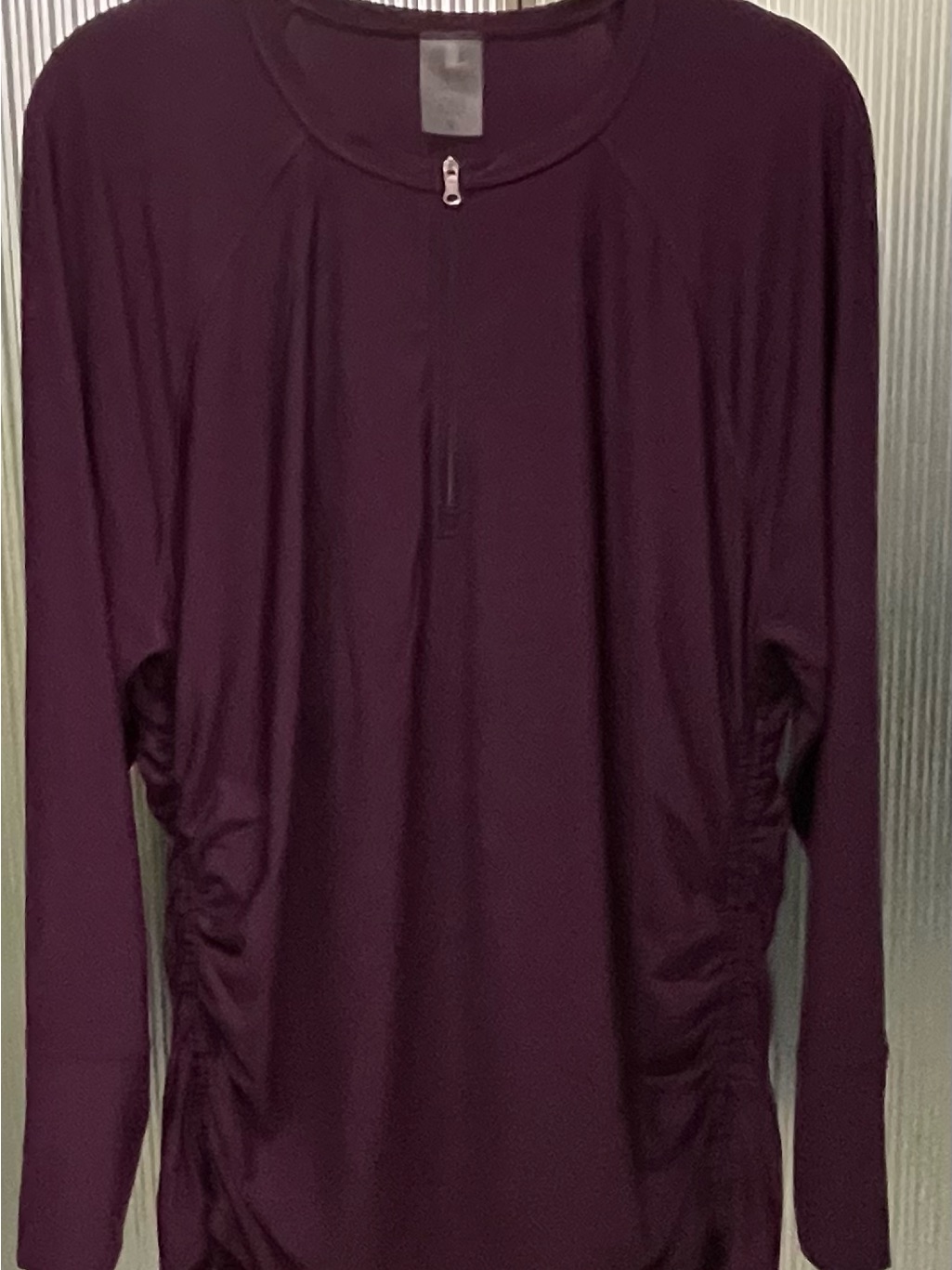 Calia Pullover Long Sleeve Top 1/4 Zip Ruched Drawstring Sides Women’s Size 1x